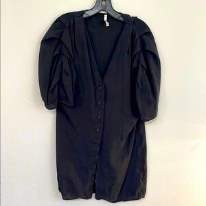 ZARA TRF collection Black Button-Down Dress with Puff Sleeves